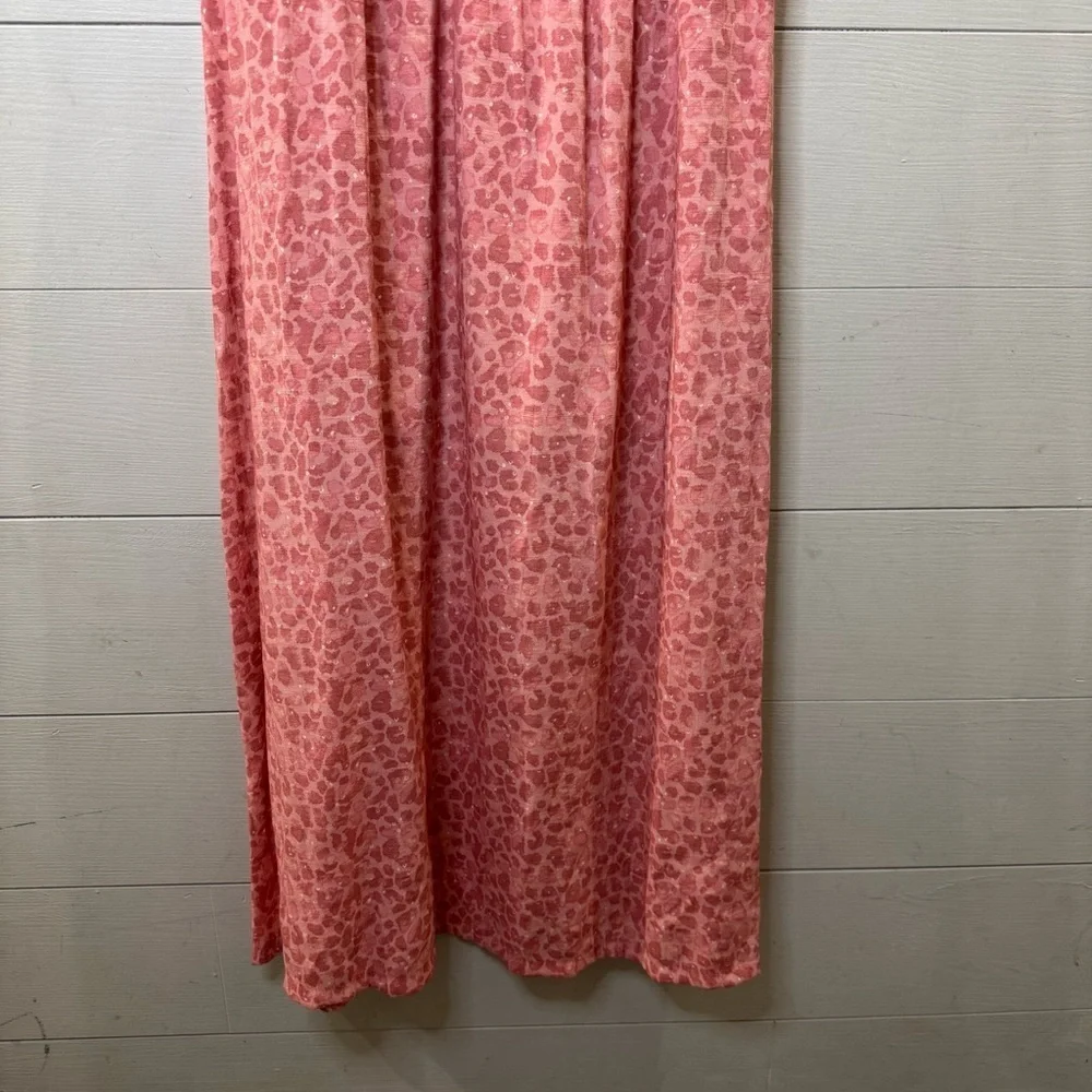Nine West Pink and White Pleated Maxi Sundress Size Small